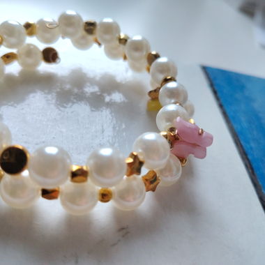 Bracciale perle bianche