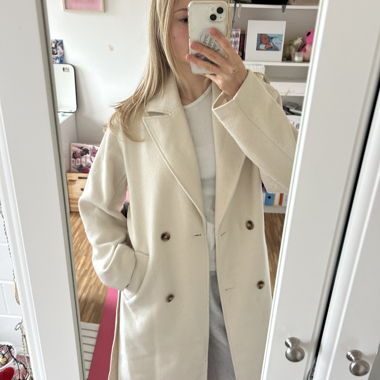 Cream wrap coat XXS