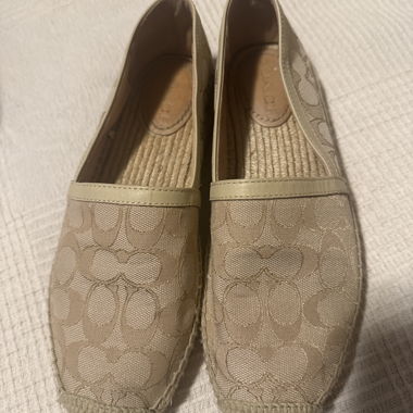 Espadrilles beige à monogramme