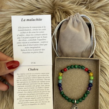 Bracelet malachite et Chakras