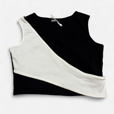 Top corto nero e bianco