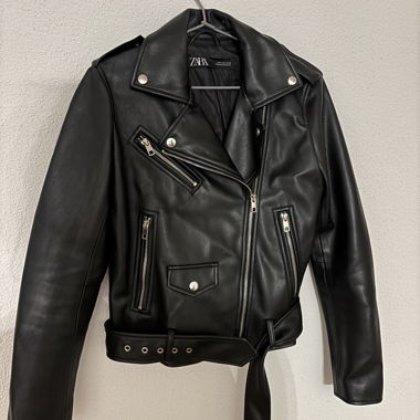 Blouson en similicuir noir S