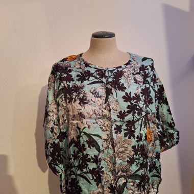  MSGM Aqua Floral Top a maniche corte blouse 