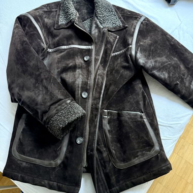 Braune VINTAGE Rauleder Jacke