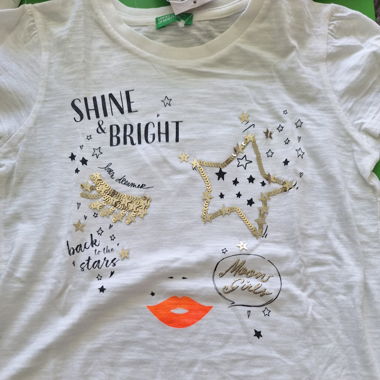 T shirt Fille 6 ans Manches courtes blanc