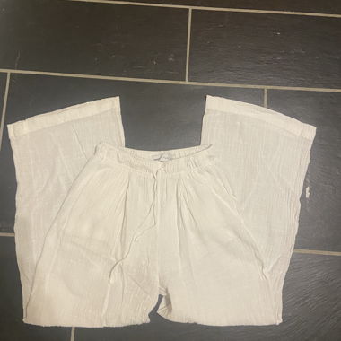 Weisse Bershka Line Hose