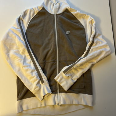 Y2K Esprit Zip-Jacke in Kaki und Weiss
