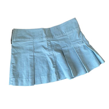 Mini Gonna in Velluto Cord Blu Chiaro
