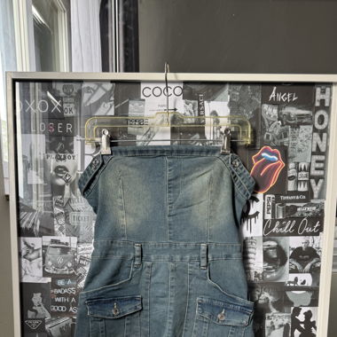 ICON Schulterfreies, Stretch, Demin Kleid