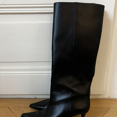 Bottes hautes noires à talon