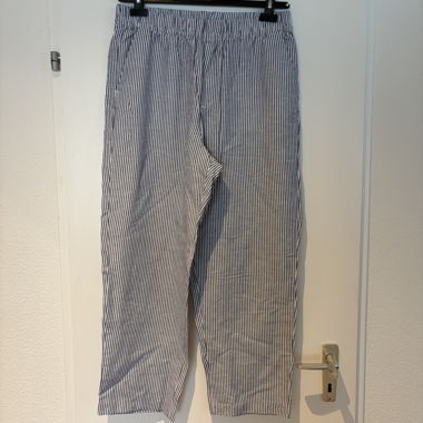 Linen blend striped trousers