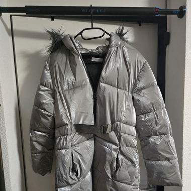 Doudoune fille argenté Mango