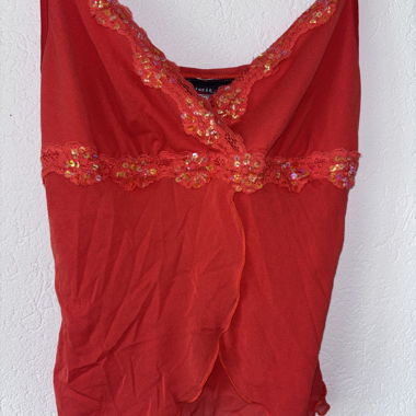 Digit@l Clothing Mesh Top – Y2K Lace Babydoll Red