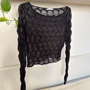 Sheer Black Long Sleeve Top