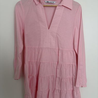 Abito camicia corto rosa Zara