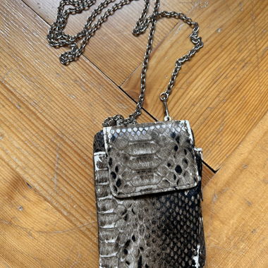 Mini sac pour cartes et téléphone aspect peau de serpent
