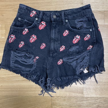 Rolling Stones Jeansshorts mit Print