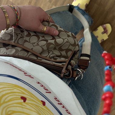 Vintage Coach Monogram Schultertasche