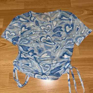 Top motif coeurs bleu / Taille XS / NewYorker