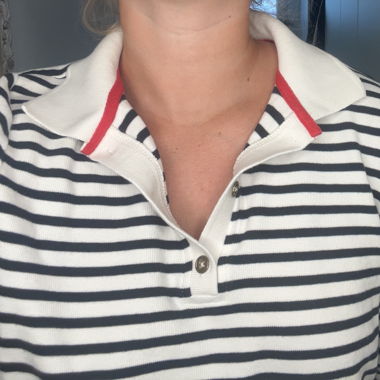 Gestreiftes Langarm-Poloshirt
