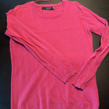 Pink Knitted Sweater with Pattern