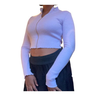 Y2K Reissverschluss-Crop-Top