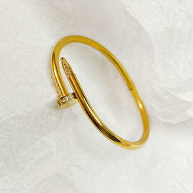 Gold Bracelet CRYSTAL BANGLE - 18k gold plated