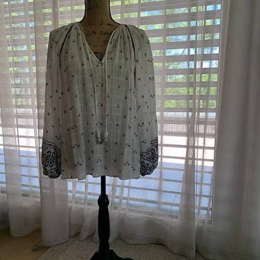 Maje Bluse mit Stickerei, Gr. 36