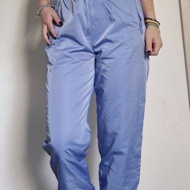 Pantaloni parachute blu brillante