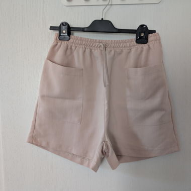 Beige Kordel-Shorts