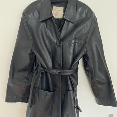 Giacca vintage in pelle nera