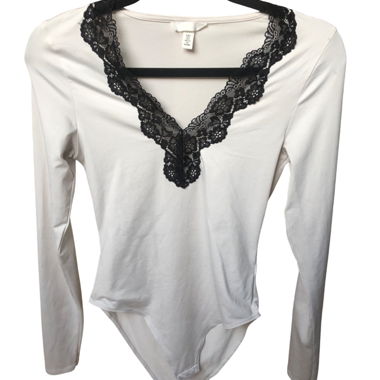 Body a maniche lunghe con pizzo
