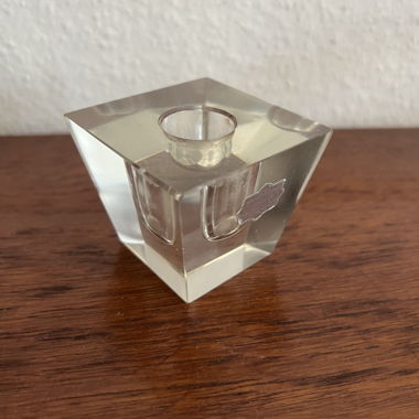 Porte-bougie en verre de cristal