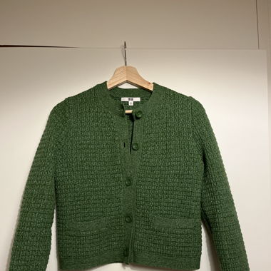 Uniqlo green cardigan