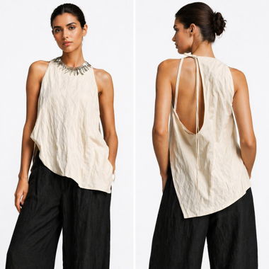 Haut asymétrique Zara crème
