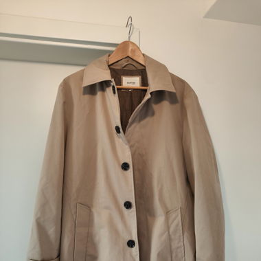 Manteau long beige Mango