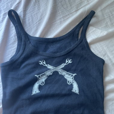 Top with Weapon Print