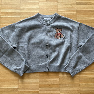 Cardigan teddy grigio