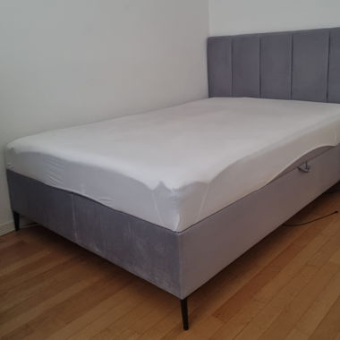 Grey Velvet Bed