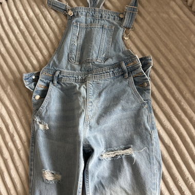 Washed Denim Dungarees