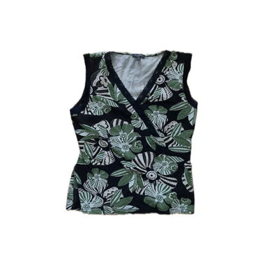 y2k floral wrap top 