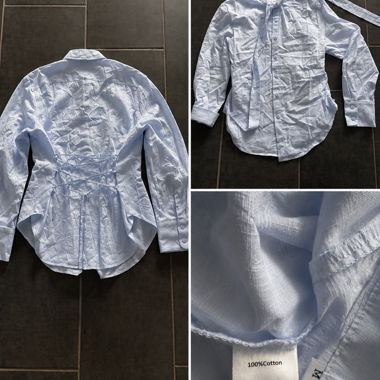 Chemise bleu clair à lacets