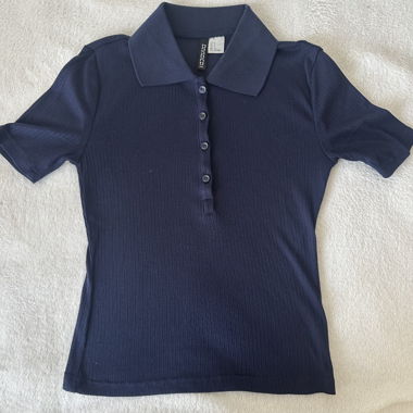 H&M Divided Navy Ribbed Polo