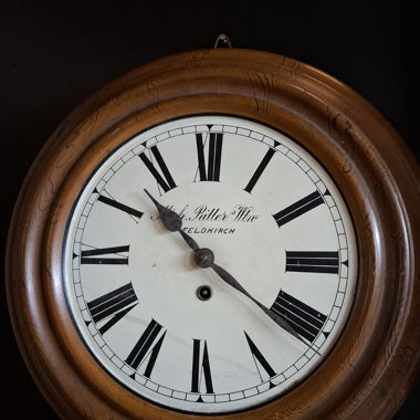 Antique Wall Clock with Wooden Frame