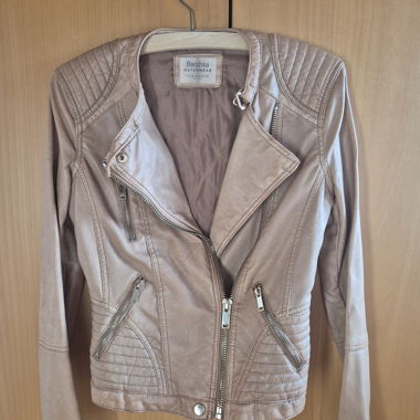 Veste similicuir beige