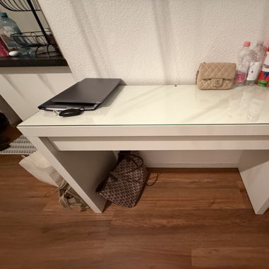 Modern Desk/Dressing Table with Glass Top