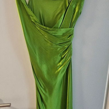 Zara Satin Dress Light Green Size S