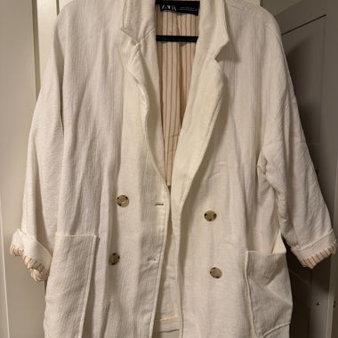 White Zara Blazer-Coat
