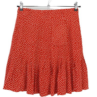 Roter Seiden Rock mit Herz Muster