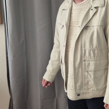 Weisse/Cremefarbige Boss Jeansjacke